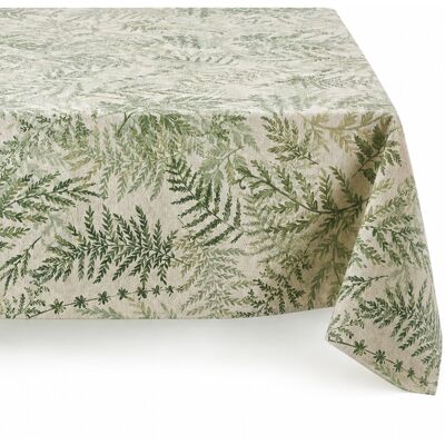HomeMaison Nappe rectangulaire en polycoton enduit anti-tache motif fougères - Publicité HomeMaison Nappe rectangulaire en polycoton enduit anti-tache motif fougères - Publicité