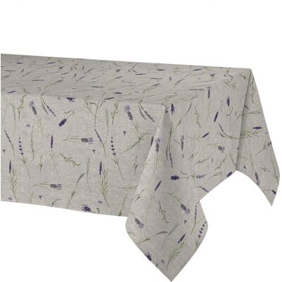 HomeMaison Nappe rectangulaire en coton enduit anti-tache motif lavande - Publicité HomeMaison Nappe rectangulaire en coton enduit anti-tache motif lavande - Publicité