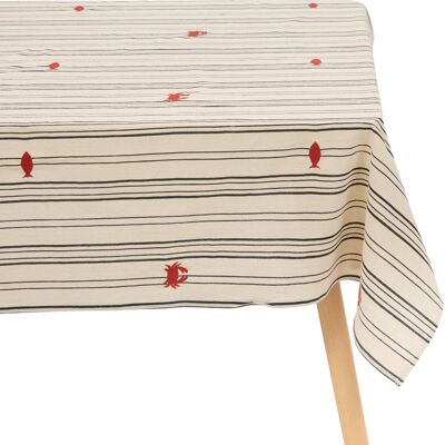 HomeMaison Nappe rectangulaire en coton brodé marin - Publicité HomeMaison Nappe rectangulaire en coton brodé marin - Publicité