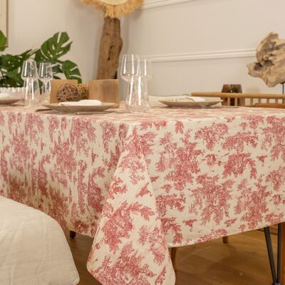 HomeMaison Nappe toile de Jouy rectangulaire plastifiée - Publicité HomeMaison Nappe toile de Jouy rectangulaire plastifiée - Publicité