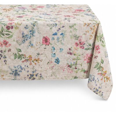 HomeMaison Nappe rectangulaire en coton enduit anti-tache fleurs - Publicité HomeMaison Nappe rectangulaire en coton enduit anti-tache fleurs - Publicité