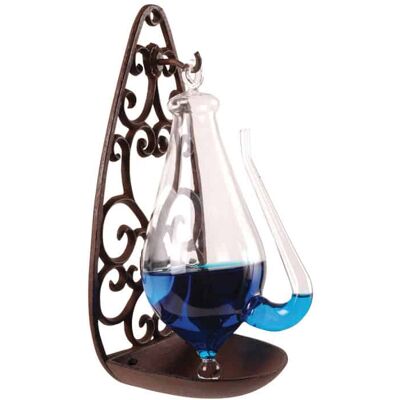 Esschert Design Baromètre verre tonnerre avec support en fonte - Publicité Esschert Design Baromètre verre tonnerre avec support en fonte - Publicité