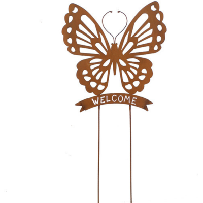 Fleur Papillon en métal - Déco jardin 84cm - Publicité Fleur Papillon en métal - Déco jardin 84cm - Publicité