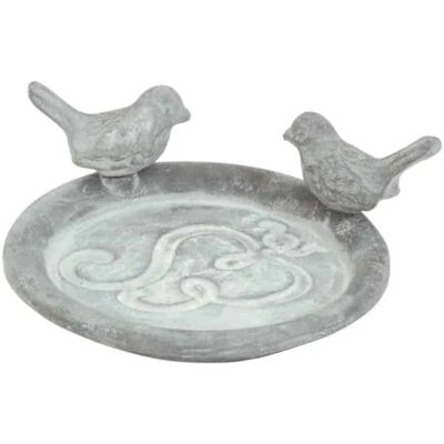 Esschert Design Soucoupe pour pot avec oiseaux gris - Publicité Esschert Design Soucoupe pour pot avec oiseaux gris - Publicité