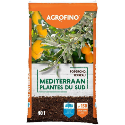Fleur Terreau plantes Méditerranéennes Agrofino 150 jours de nutriments 40L - Publicité Fleur Terreau plantes Méditerranéennes Agrofino 150 jours de nutriments 40L - Publicité