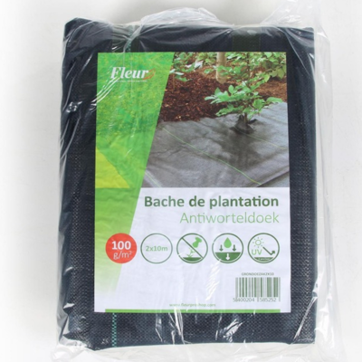 Fleur Bâche de plantation noire 2x10m 100g/m² - Publicité Fleur Bâche de plantation noire 2x10m 100g/m² - Publicité