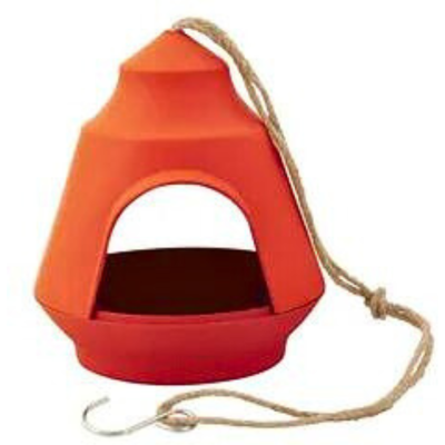 Point-Virgule - Voederhuisje driehoek - Orange - Bird feeder - Publicité Point-Virgule - Voederhuisje driehoek - Orange - Bird feeder - Publicité
