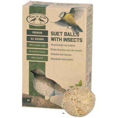 Esschert Design Lot de 6 Boules de graisse avec insectes pour oiseaux - Publicité Esschert Design Lot de 6 Boules de graisse avec insectes pour oiseaux - Publicité