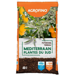 Fleur Terreau plantes Méditerranéennes Agrofino 150 jours de nutriments 40L - Publicité Fleur Terreau plantes Méditerranéennes Agrofino 150 jours de nutriments 40L - Publicité