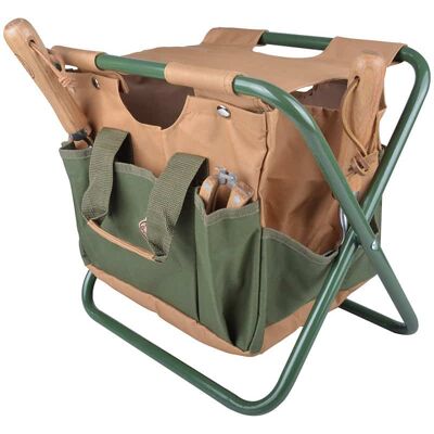 Sac à outils et tabouret de jardin Esschert Design - Vert/Marron - Publicité Sac à outils et tabouret de jardin Esschert Design - Vert/Marron - Publicité