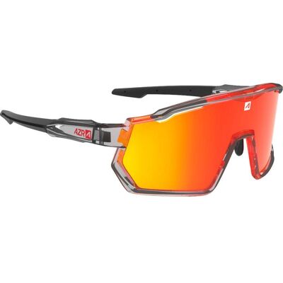 AZR - Pro Race Rx Crystale Grise Noire Vernie Multicouche Rouge - Lunettes de soleil - Publicité AZR - Pro Race Rx Crystale Grise Noire Vernie Multicouche Rouge - Lunettes de soleil - Publicité