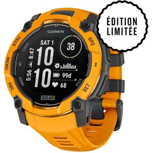Garmin - Instinct 3 Solar Jaune Or Avec Bracelet Jaune Or Gris - 50 mm - Montres GPS