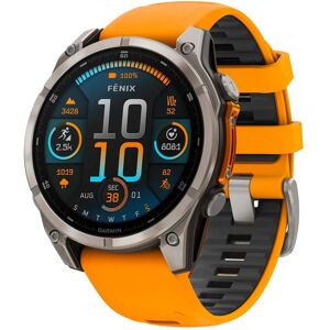 Garmin - Fenix 8 Amoled Sapphire Titanium Orange Graphite -