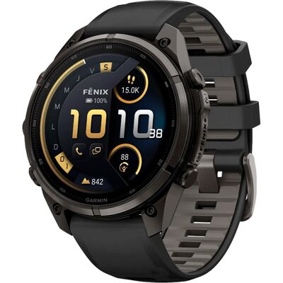 Garmin - Fenix 9 Pro Inreach Titane Carbon Avec Bracelet Noir Gris - 47 mm - Montres GPS - Publicité Garmin - Fenix 9 Pro Inreach Titane Carbon Avec Bracelet Noir Gris - 47 mm - Montres GPS - Publicité