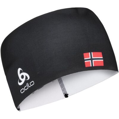 Odlo - Competition Fan Warm Headband Black Norway - Bandeau Nordique - Publicité Odlo - Competition Fan Warm Headband Black Norway - Bandeau Nordique - Publicité