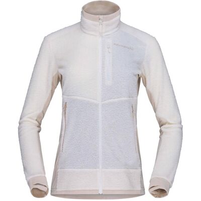 Norrona - Falketind Warm 1 Active W's Snow White Oatmeal - M - Polaire - Publicité Norrona - Falketind Warm 1 Active W's Snow White Oatmeal - M - Polaire - Publicité
