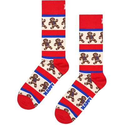 Happy Socks - Crew Socks Gingerbread Stripe Red - 41-46 - Chaussettes - Publicité Happy Socks - Crew Socks Gingerbread Stripe Red - 41-46 - Chaussettes - Publicité