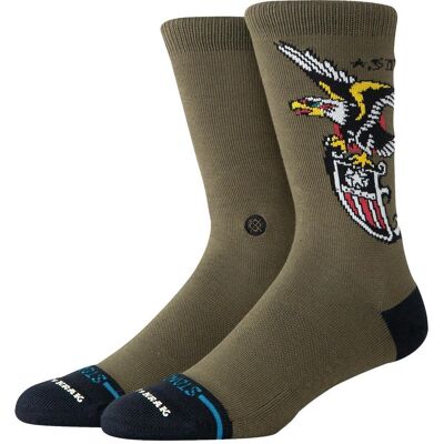 Stance - Crew Sock II The Eagle Crew Military Green - L - Chaussettes - Publicité Stance - Crew Sock II The Eagle Crew Military Green - L - Chaussettes - Publicité