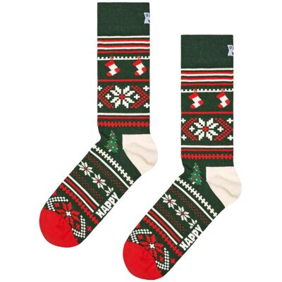 Happy Socks - Crew Socks Christmas Sweater Dark Green - 36-40 - Chaussettes - Publicité Happy Socks - Crew Socks Christmas Sweater Dark Green - 36-40 - Chaussettes - Publicité