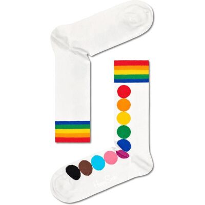Happy Socks - Pride Rainbow Blanc - 41-46 - Chaussettes - Publicité Happy Socks - Pride Rainbow Blanc - 41-46 - Chaussettes - Publicité