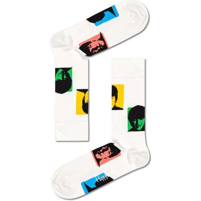 Happy Socks - Beatles Silhouettes Blanc - 36-40 - Chaussettes - Publicité Happy Socks - Beatles Silhouettes Blanc - 36-40 - Chaussettes - Publicité