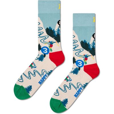 Happy Socks - Crew Socks French Edition Ski Slope White - 41-46 - Chaussettes - Publicité Happy Socks - Crew Socks French Edition Ski Slope White - 41-46 - Chaussettes - Publicité