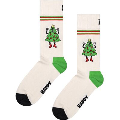 Happy Socks - Crew Socks Happy Tree White - 41-46 - Chaussettes - Publicité Happy Socks - Crew Socks Happy Tree White - 41-46 - Chaussettes - Publicité