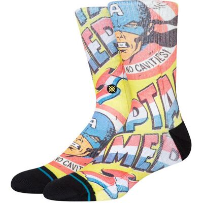 Stance - Print & Pattern Socks No Cavities Yellow - M - Chaussettes - Publicité Stance - Print & Pattern Socks No Cavities Yellow - M - Chaussettes - Publicité