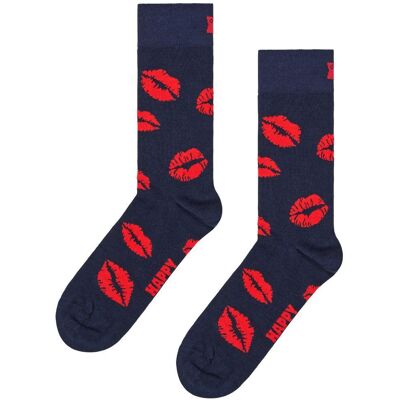 Happy Socks - Crew Socks Kisses Navy - 36-40 - Chaussettes - Publicité Happy Socks - Crew Socks Kisses Navy - 36-40 - Chaussettes - Publicité