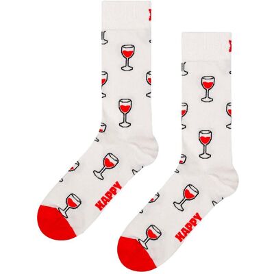 Happy Socks - Crew Socks French Edition Wine Off White - 36-40 - Chaussettes - Publicité Happy Socks - Crew Socks French Edition Wine Off White - 36-40 - Chaussettes - Publicité