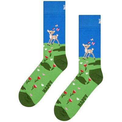 Happy Socks - Crew Socks Deer Green - 36-40 - Chaussettes - Publicité Happy Socks - Crew Socks Deer Green - 36-40 - Chaussettes - Publicité