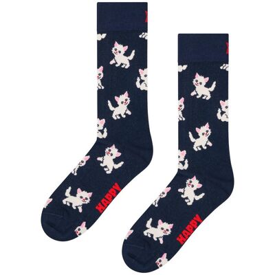 Happy Socks - Crew Socks Kitten Navy - 36-40 - Chaussettes - Publicité Happy Socks - Crew Socks Kitten Navy - 36-40 - Chaussettes - Publicité