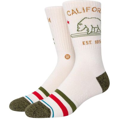 Stance - Crew Sock California Republic 2 Offwhite - L - Chaussettes - Publicité Stance - Crew Sock California Republic 2 Offwhite - L - Chaussettes - Publicité