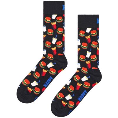 Happy Socks - Crew Socks Hamburger Black - 41-46 - Chaussettes - Publicité Happy Socks - Crew Socks Hamburger Black - 41-46 - Chaussettes - Publicité