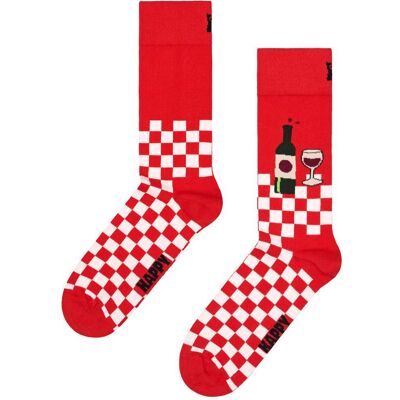 Happy Socks - Crew Socks Wine And Dine Red - 41-46 - Chaussettes - Publicité Happy Socks - Crew Socks Wine And Dine Red - 41-46 - Chaussettes - Publicité
