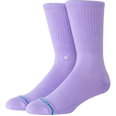 Stance - Icon Crew Socks Neon Purple - L - Chaussettes - Publicité Stance - Icon Crew Socks Neon Purple - L - Chaussettes - Publicité