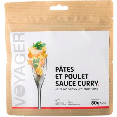 Voyager - Pâtes & Poulet Sauce Curry 80 g. - Repas Lyophilisé - Publicité Voyager - Pâtes & Poulet Sauce Curry 80 g. - Repas Lyophilisé - Publicité