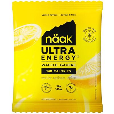 Naak - Ultra Energy Waffles 32 g. Citron - Barre Energétique - Publicité Naak - Ultra Energy Waffles 32 g. Citron - Barre Energétique - Publicité