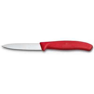 Couteau d’office Victorinox - Collection Couleurs Fraîches - 8cm pointu - lame droite - rouge - Publicité Couteau d’office Victorinox - Collection Couleurs Fraîches - 8cm pointu - lame droite - rouge - Publicité
