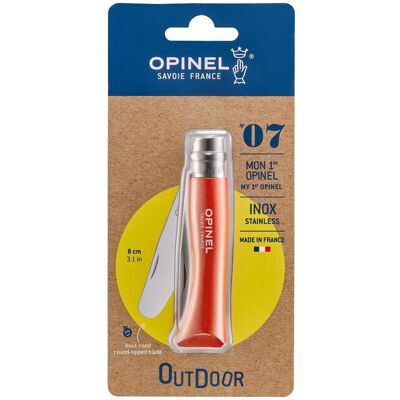 Opinel - Mon Premier Opinel N°7 Blister Mandarine - Couteaux - Publicité Opinel - Mon Premier Opinel N°7 Blister Mandarine - Couteaux - Publicité