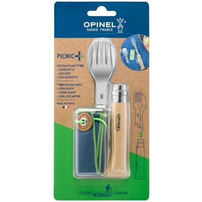 Opinel - N°8 Picnic Set Blister Hêtre - Couteaux - Publicité Opinel - N°8 Picnic Set Blister Hêtre - Couteaux - Publicité