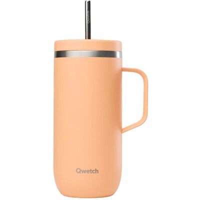 Qwetch - Cold Cup 600 ml + Anse Matt Pastel Abricot - Mug - Publicité Qwetch - Cold Cup 600 ml + Anse Matt Pastel Abricot - Mug - Publicité