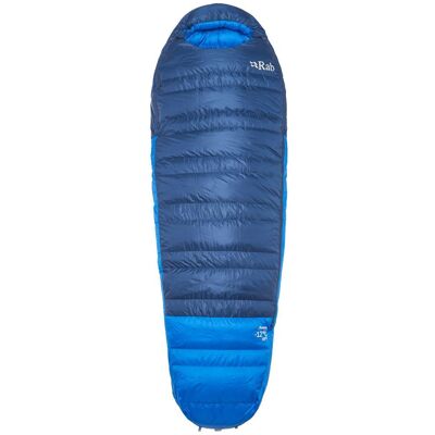 RAB - Ascent -12C / 10F Tempest Blue Maya Blue - Long Left Zip - Sac de couchage - Publicité RAB - Ascent -12C / 10F Tempest Blue Maya Blue - Long Left Zip - Sac de couchage - Publicité