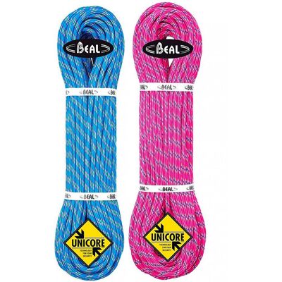 Beal - Ice Line 8.1mm Dry Cover (pack of 2) Fuschia/Blue - 50 - Corde - Publicité Beal - Ice Line 8.1mm Dry Cover (pack of 2) Fuschia/Blue - 50 - Corde - Publicité