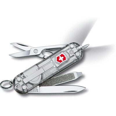 Victorinox - Signature Lite Silvertech Grey Argent Translucide - Couteaux - Publicité Victorinox - Signature Lite Silvertech Grey Argent Translucide - Couteaux - Publicité
