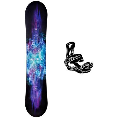 Raven - Pack Planche Snowboard Aura - 135 + Queen - Planche Snowboard - Publicité Raven - Pack Planche Snowboard Aura - 135 + Queen - Planche Snowboard - Publicité