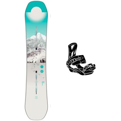 Burton - Pack Planche Snowboard Feelgood Fv First Tracks - 146 + Freestyle - Planche Snowboard - Publicité Burton - Pack Planche Snowboard Feelgood Fv First Tracks - 146 + Freestyle - Planche Snowboard - Publicité