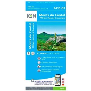 IGN - 2435OT Monts du Cantal, PNR des Volcans d'Auvergne - Carte - Publicité IGN - 2435OT Monts du Cantal, PNR des Volcans d'Auvergne - Carte - Publicité