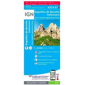 IGN - 4253ETR Aiguilles de Bavella, Solenzara, Parc naturel régional de Corse - Résistante - Carte - Publicité IGN - 4253ETR Aiguilles de Bavella, Solenzara, Parc naturel régional de Corse - Résistante - Carte - Publicité