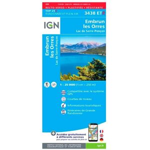 IGN - 3438ETR Embrun, les Orres, Lac de Serre-Ponçon - Résistante - Carte - Publicité IGN - 3438ETR Embrun, les Orres, Lac de Serre-Ponçon - Résistante - Carte - Publicité